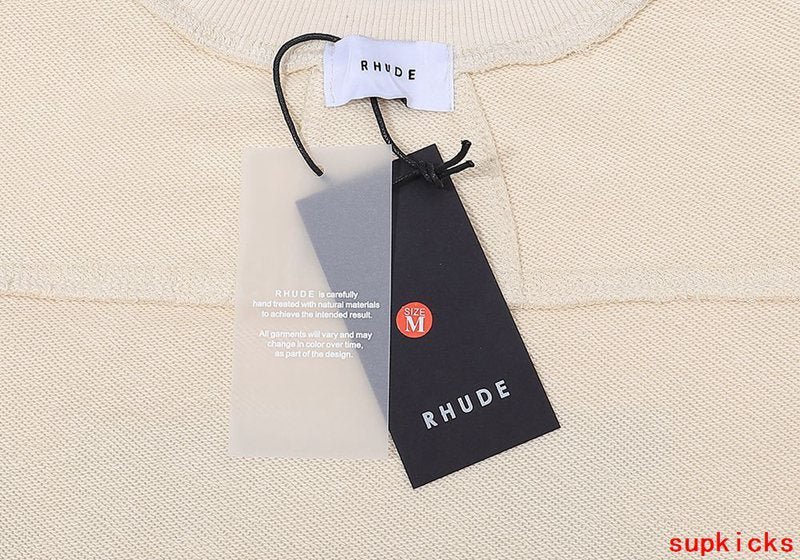 Back view of Rhude luxury clothing with streetwear-inspired cut