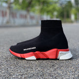 Balenciaga Red Chelsea Boots - Sole Detail View