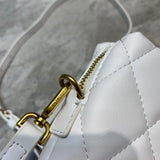 Statement Faux Leather Handbag - Modern Structured Build | Women's Statement Accessory #1043 - styled full view (image 7) of designer-inspired handbag