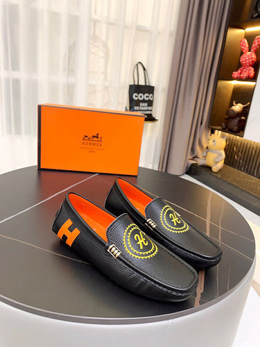 Hermès Chocolate Brown Loafer Flats - Full Silhouette View