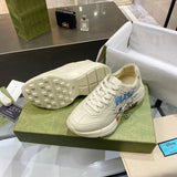 Gucci clean off-white luxury sneakers view 5 bold athletic profile