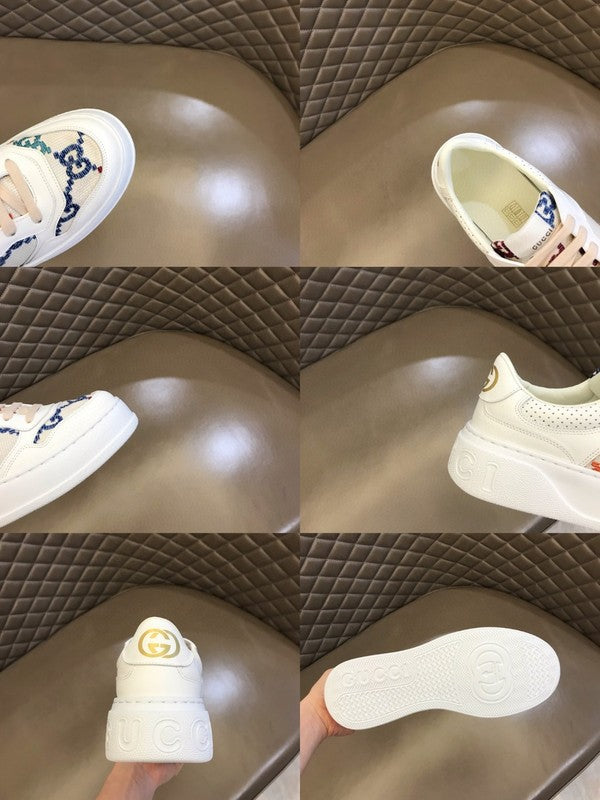 Side profile of Gucci crisp white sneakers cushioned comfort fit