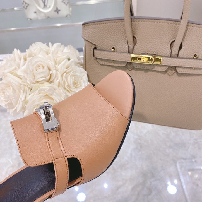 Hermès Nude Ankle Strap Heels - Studio Shot