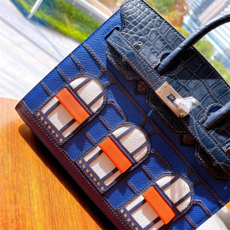 Side view of minimalist structured handbag