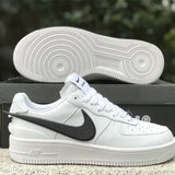 Side profile of Nike neutral cream sneakers streetwear statement look