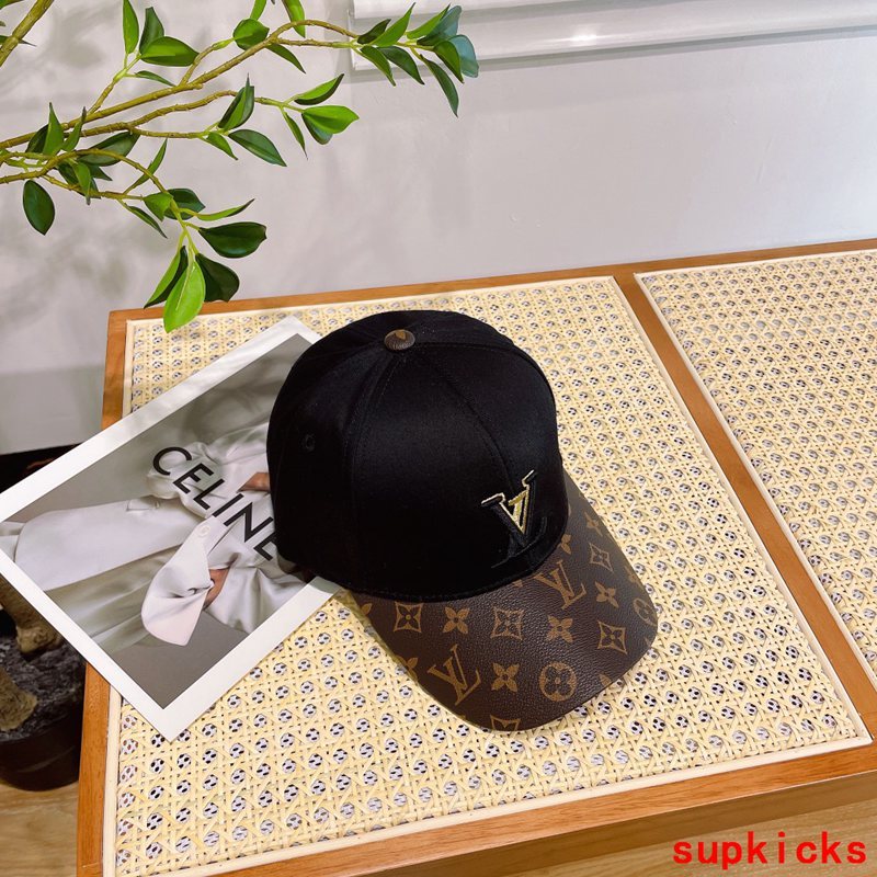 Close-up detail view of Louis Vuitton unisex cap