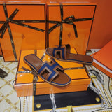 Hermès Beige Slide Sandals - Sole Detail View