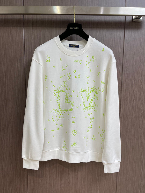 Front view of Louis Vuitton luxury clothing with tailored silhouette