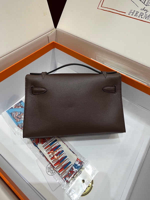 Understated bag shown from front angle