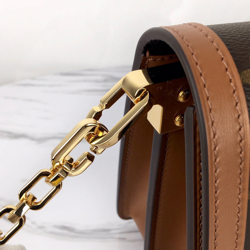 Front view of modern signature women's handbag – women's designer-style accessory