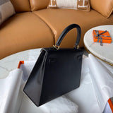 Side view of effortless structured handbag