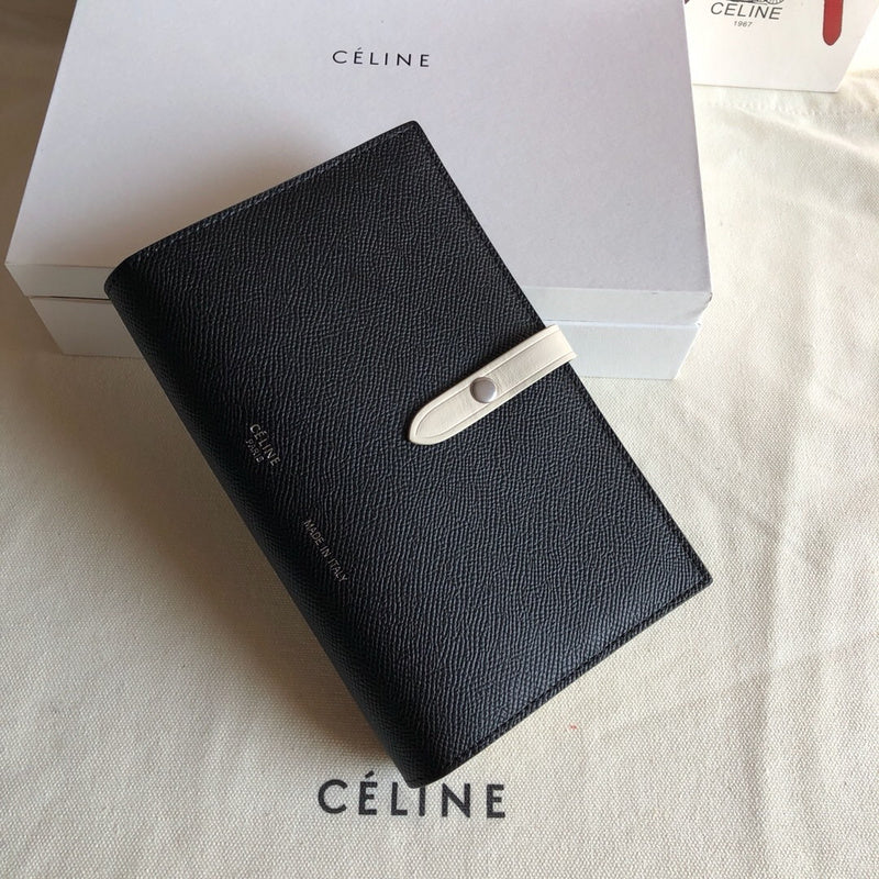 Side view of understated structured handbag
