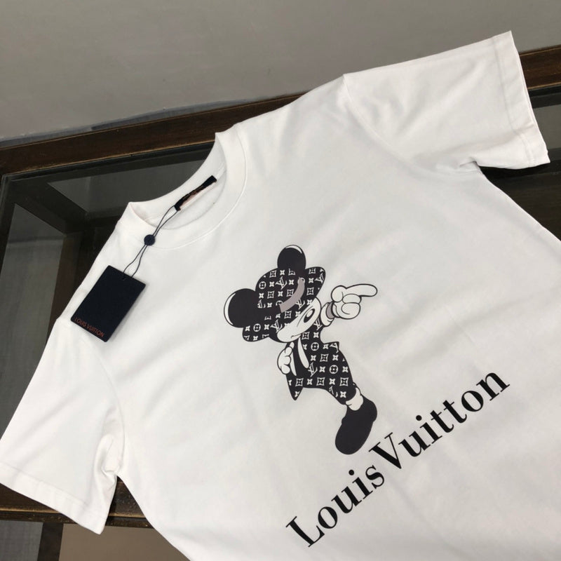 Close-up detail shot of Louis Vuitton cotton t-shirt with streetwear-inspired cut