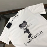 Close-up detail shot of Louis Vuitton cotton t-shirt with streetwear-inspired cut