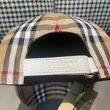 Close-up detail view of Burberry unisex cap