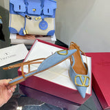 Close-up of Valentino Garavani shoes craftsmanship