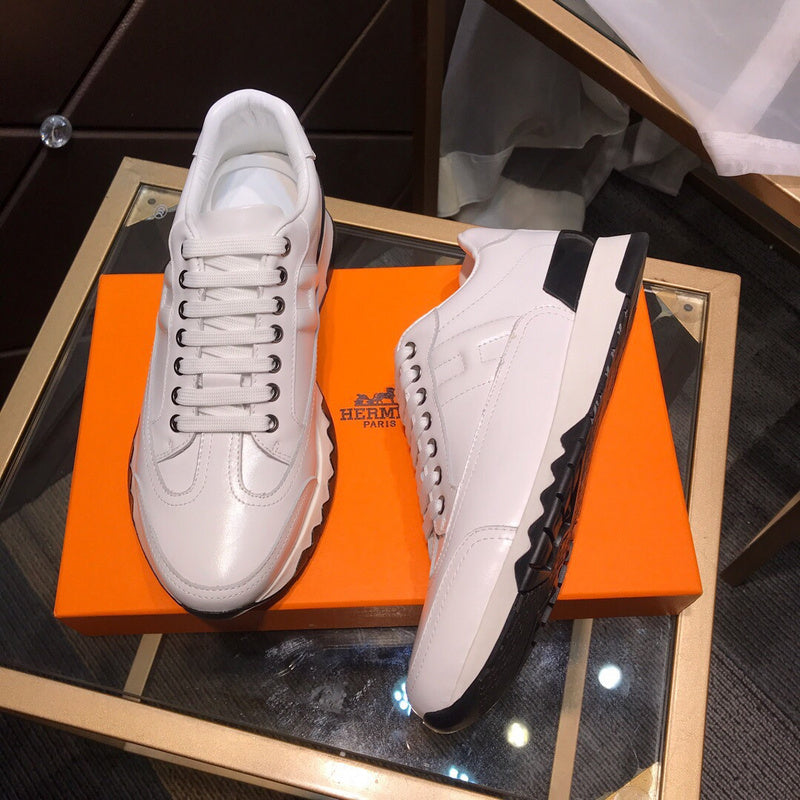 Hermès Beige Combat Boots - Front View
