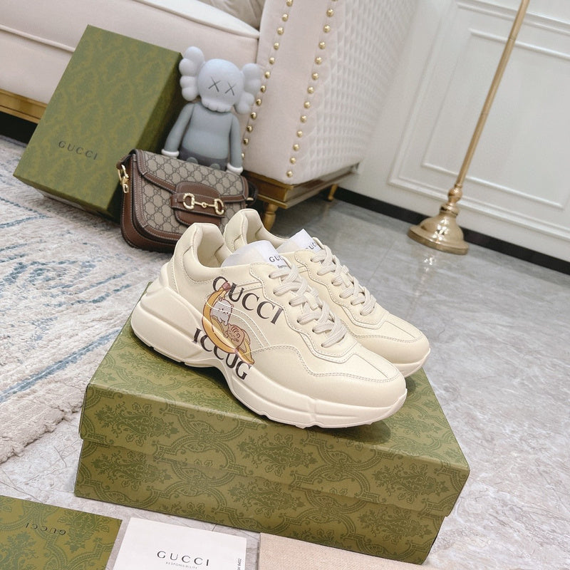 Gucci stone beige luxury sneakers view 10 chunky sole construction