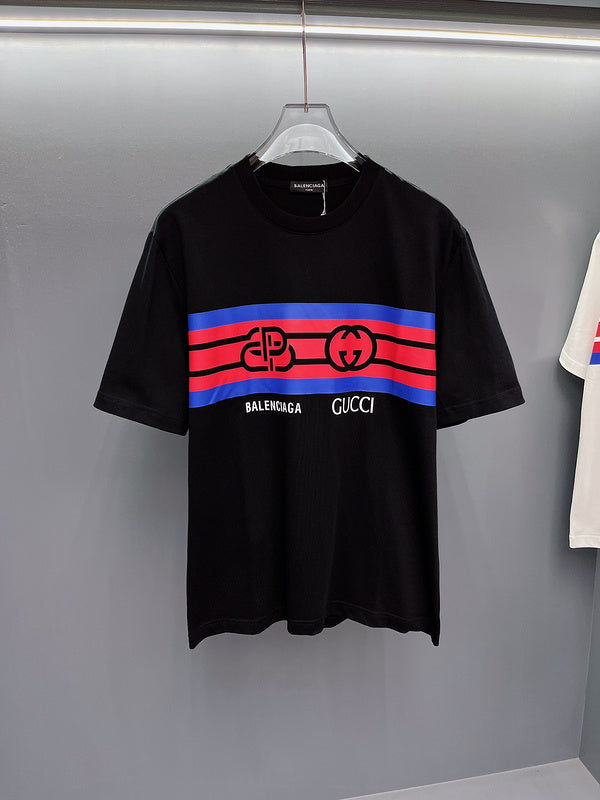 Side profile of Gucci luxury clothing with monogram-inspired silhouette