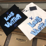 Side profile of Louis Vuitton cotton t-shirt with label-forward styling