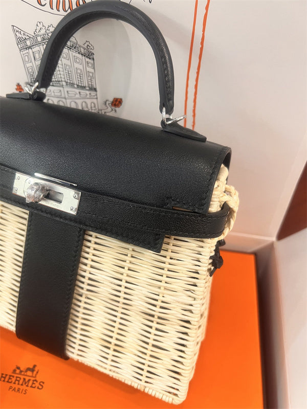 Sleek bag shown from front angle
