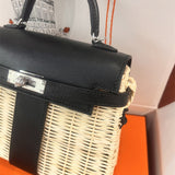 Sleek bag shown from front angle