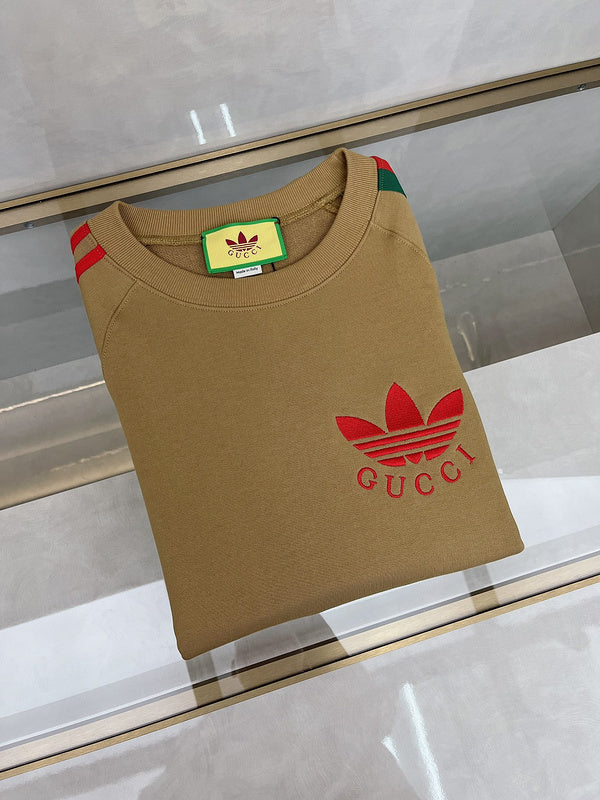 Back view of Gucci luxury clothing with monogram-inspired silhouette