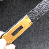 Side view of structured structured handbag