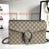 Side profile of signature classic women's handbag – women's statement bag