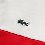 Close-up detail shot of Lacoste luxury clothing with tailored silhouette