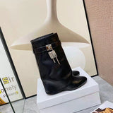 Givenchy Black Combat Boots - Back View