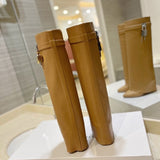 Givenchy Chocolate Brown Combat Boots - Side Profile View