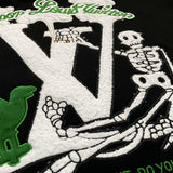Close-up detail shot of Louis Vuitton luxury clothing with contemporary cut