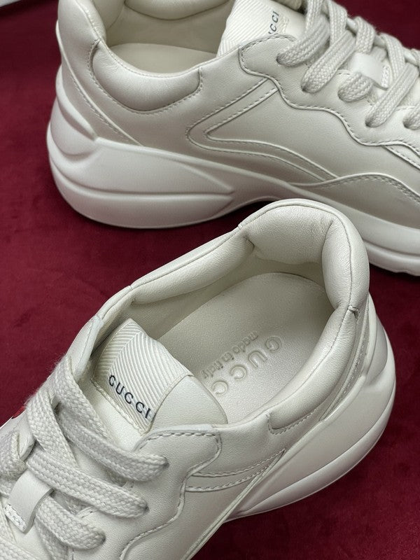 Gucci soft grey luxury sneakers view 5 bold athletic profile