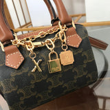 Side profile of signature classic women's handbag – women's everyday handbag