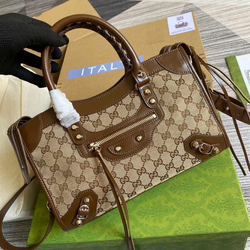 Back view of modern chic women's handbag – women's designer-style accessory