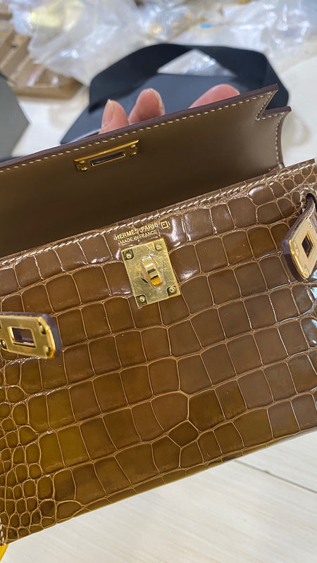 Sophisticated bag shown from front angle