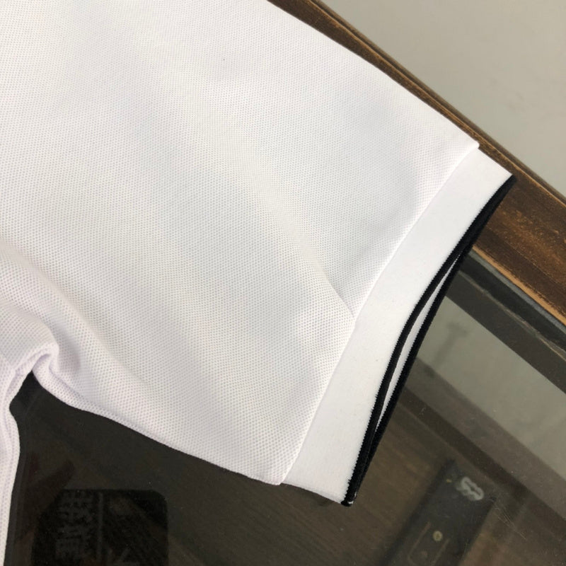 Front view of Polo cotton polo shirt with signature branding