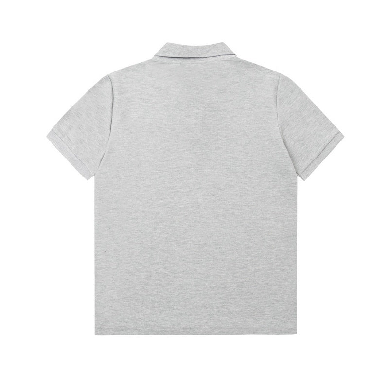 Close-up detail shot of Polo cotton polo shirt with logo-detail design