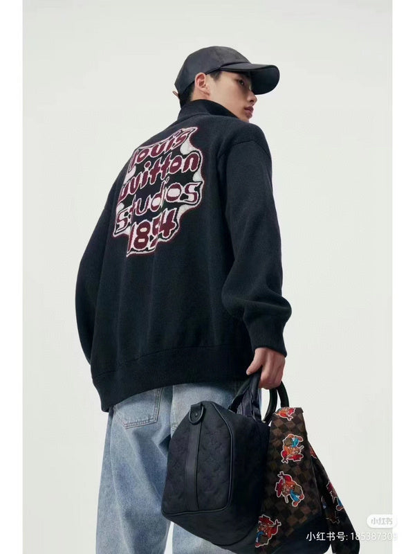 Back view of Louis Vuitton luxury clothing with contemporary cut