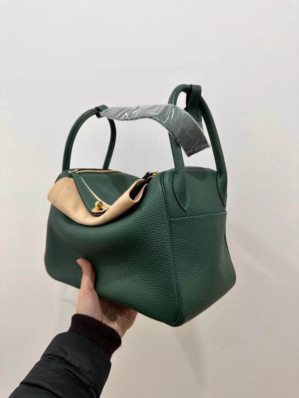 Side view of elegant structured handbag