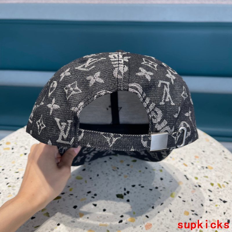 Close-up detail view of Louis Vuitton unisex cap