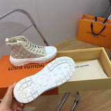 Louis Vuitton Black High-Top Sneakers - Back View