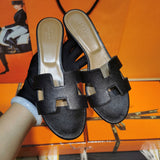 Hermès White Crisscross Strap Sandals - Toe Detail View