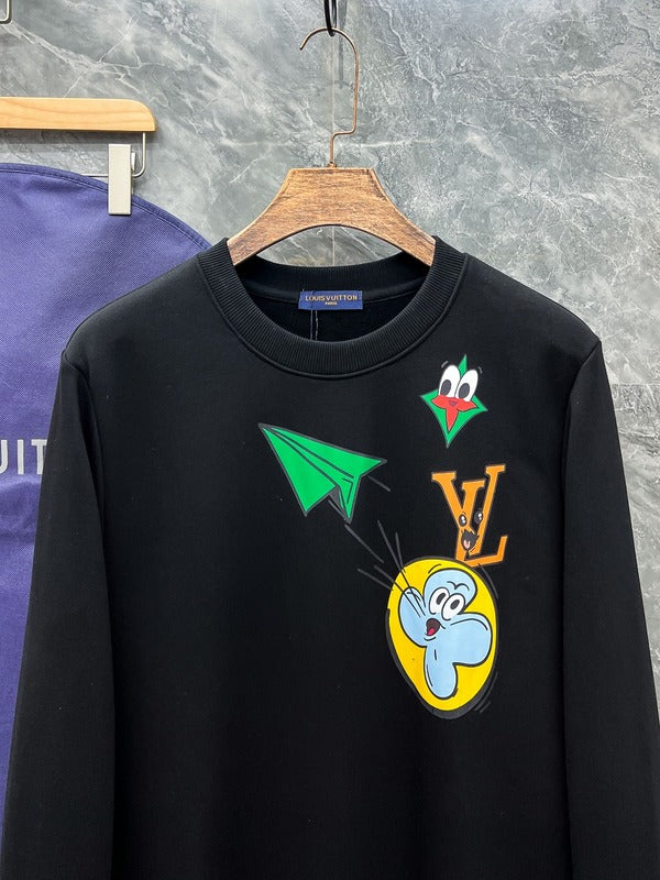 Full styled look of Louis Vuitton luxury clothing with signature branding