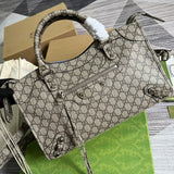 Front view of structured premium women's handbag – women's statement bag