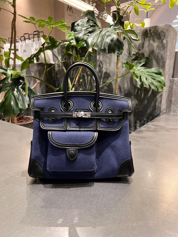 Side view of chic structured handbag