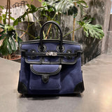 Side view of chic structured handbag