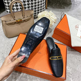 Hermès Beige Pointed-Toe Stiletto Heels - Heel Detail View