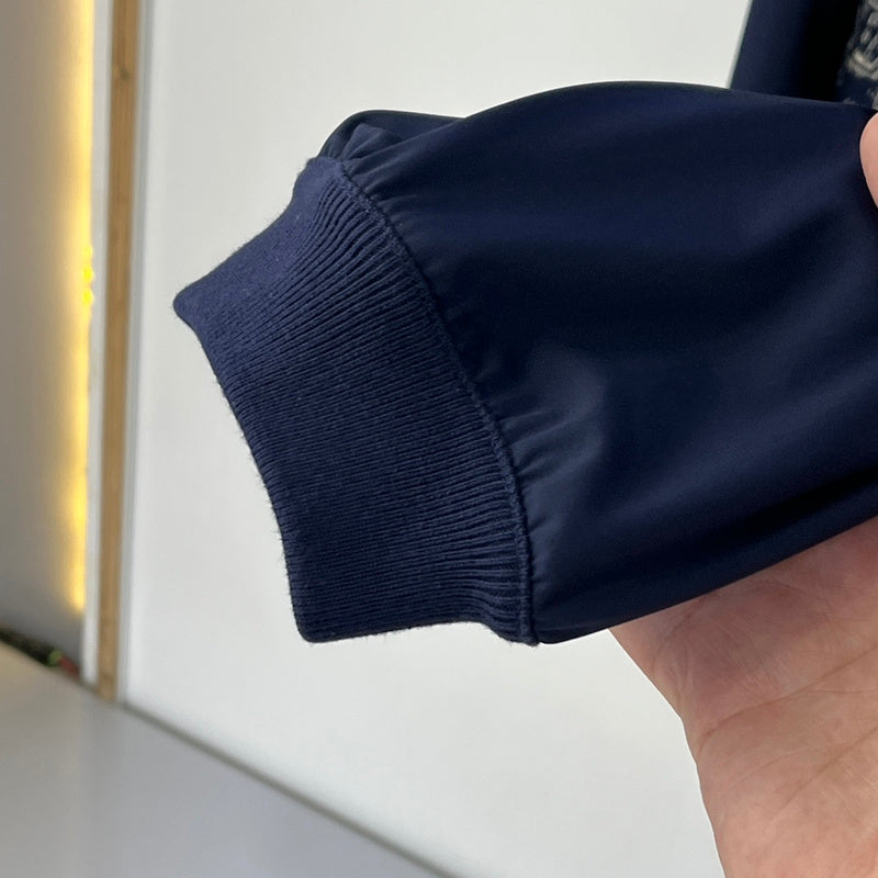 Front view of Louis Vuitton luxury clothing with label-forward styling